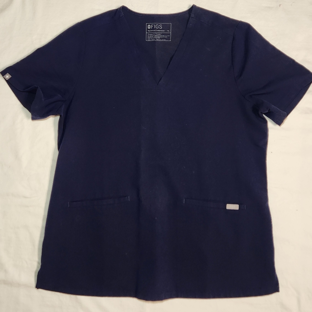 Figs Navy Blue Short Sleeve Tee